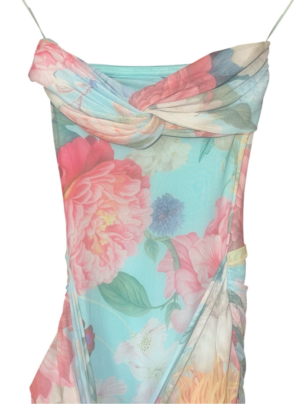 AFRM Rosalie Strapless DropWaist Maxi Dress Watercolor Floral Pattern Sz XXS NWT - Picture 5 of 10